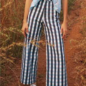 SZ block print pants in midnight and bluebell. Size xs